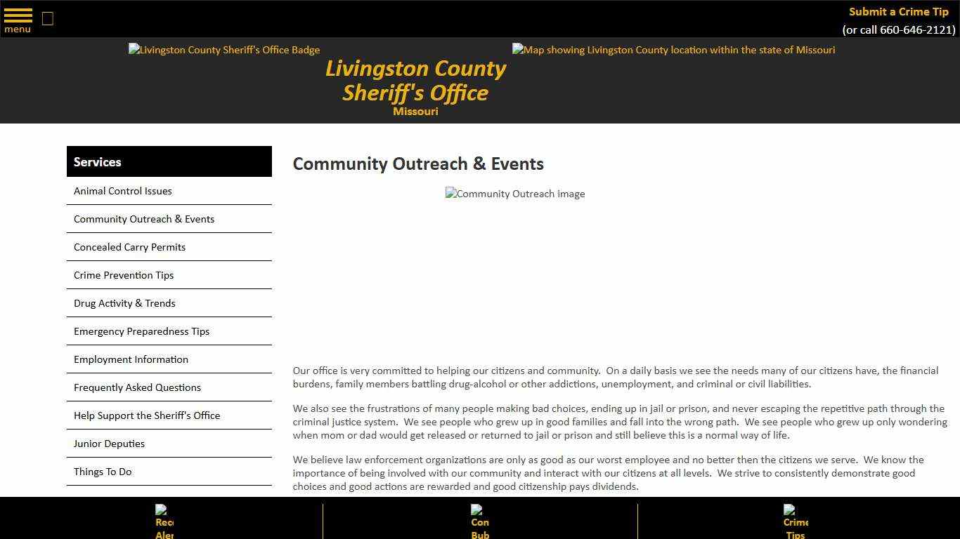 Community Outreach & Events Livingston County Missouri Sheriff