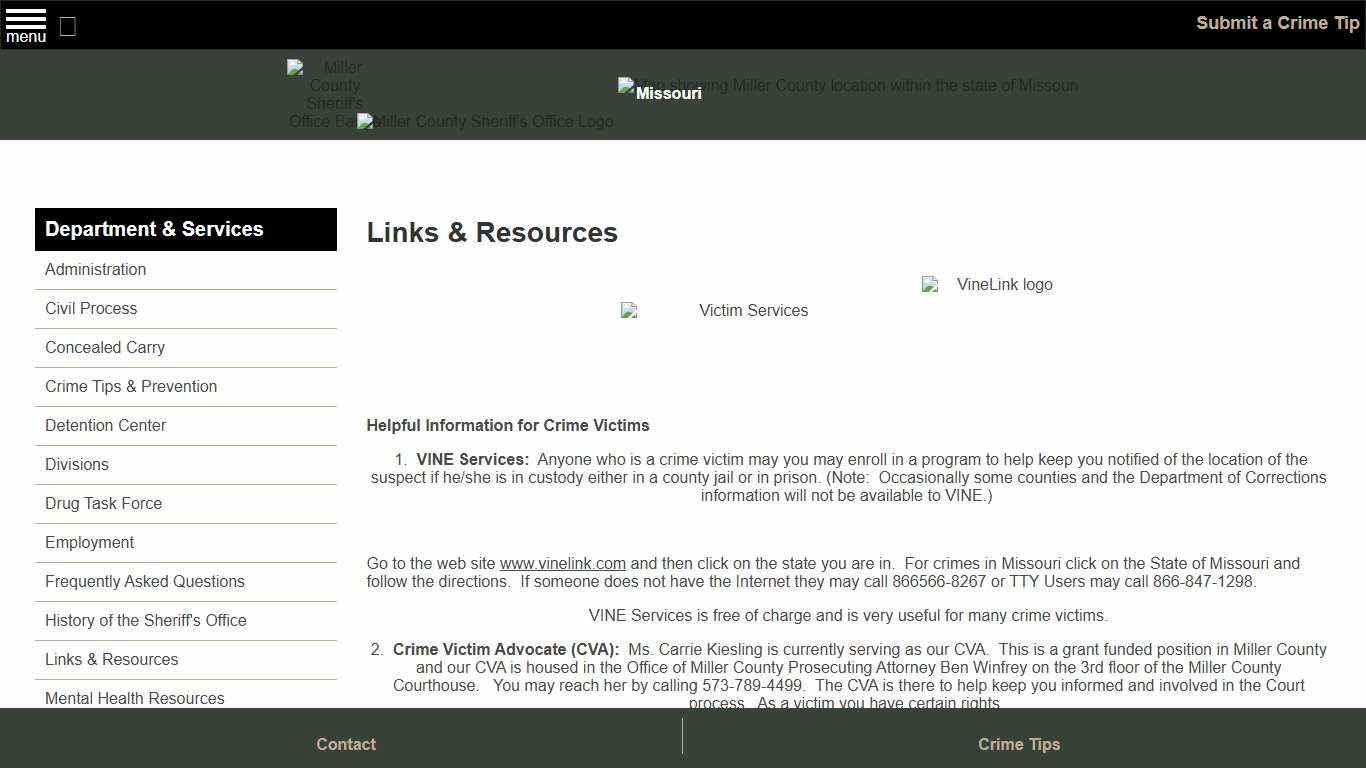 Links & Resources - Miller County Sheriff MO